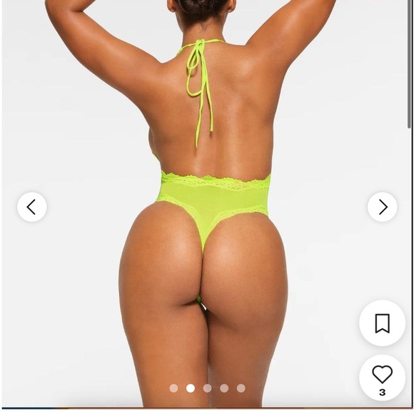 Skims‎ Women's Neon Green Summer Mesh Bodysuit. Sz 3X - Picture 4 of 6
